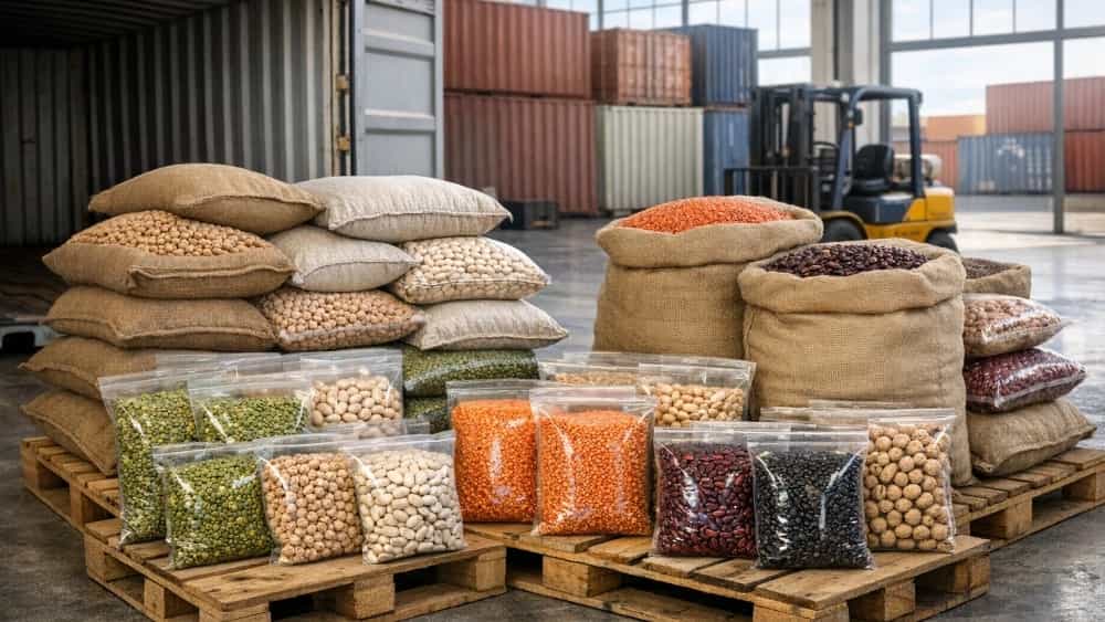 بسته‌بندی و صادرات حبوبات با استاندارد بین‌المللی